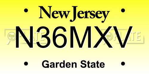 N36MXV New Jersey License Plate