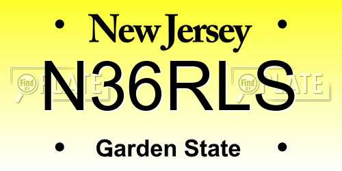 N36RLS New Jersey License Plate
