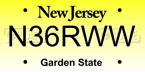 N36RWW New Jersey License Plate