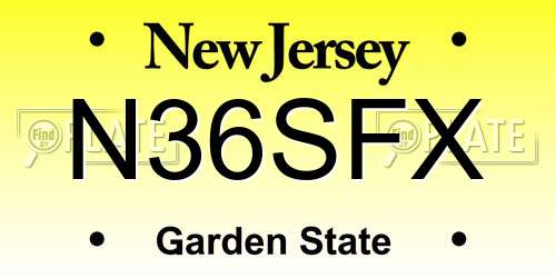 N36SFX New Jersey License Plate
