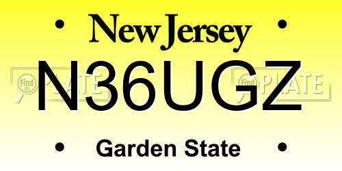 N36UGZ New Jersey License Plate
