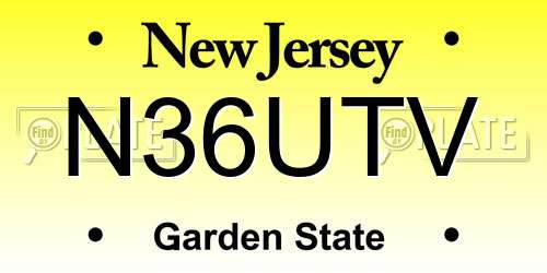 N36UTV New Jersey License Plate