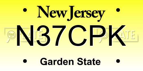 N37CPK New Jersey License Plate