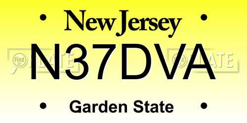 N37DVA New Jersey License Plate