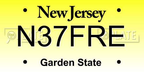 N37FRE New Jersey License Plate