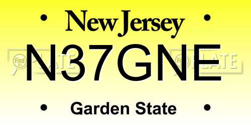 N37GNE New Jersey License Plate