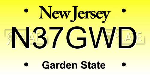 N37GWD New Jersey License Plate