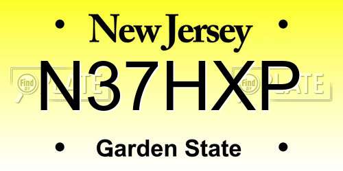 N37HXP New Jersey License Plate