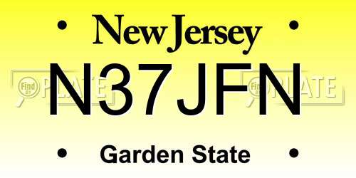 N37JFN New Jersey License Plate