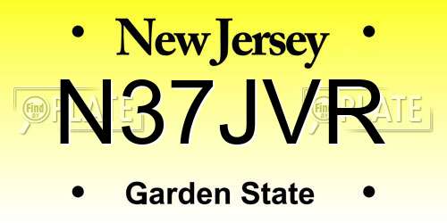 N37JVR New Jersey License Plate