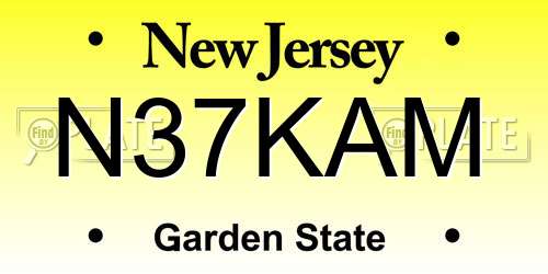 N37KAM New Jersey License Plate