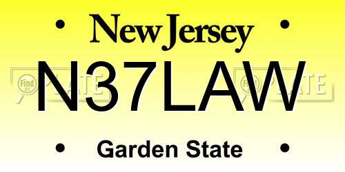 N37LAW New Jersey License Plate