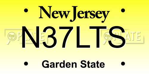 N37LTS New Jersey License Plate