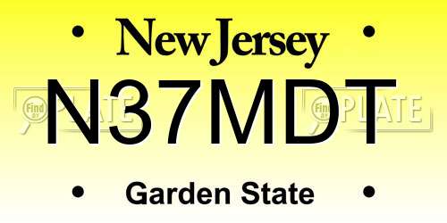N37MDT New Jersey License Plate