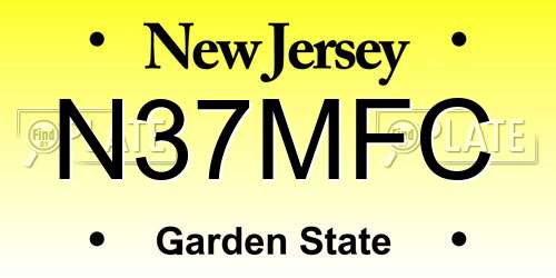N37MFC New Jersey License Plate