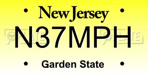 N37MPH New Jersey License Plate