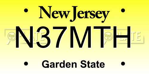 N37MTH New Jersey License Plate
