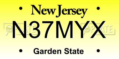 N37MYX New Jersey License Plate