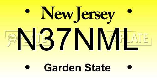 N37NML New Jersey License Plate