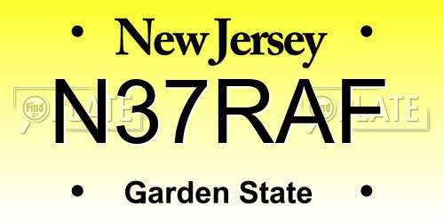 N37RAF New Jersey License Plate