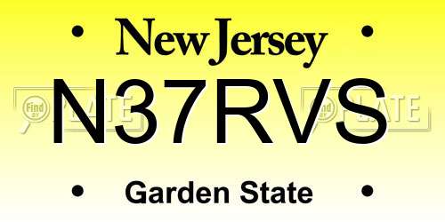N37RVS New Jersey License Plate