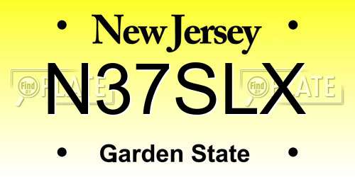 N37SLX New Jersey License Plate