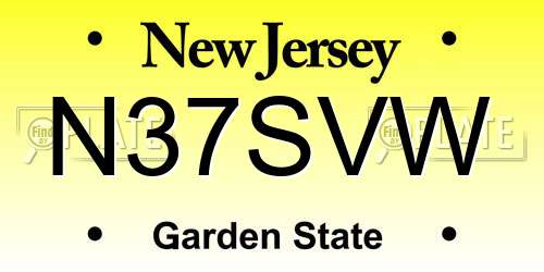N37SVW New Jersey License Plate