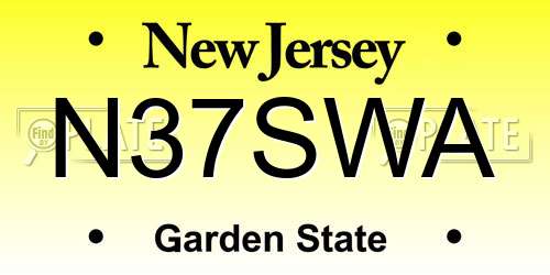 N37SWA New Jersey License Plate