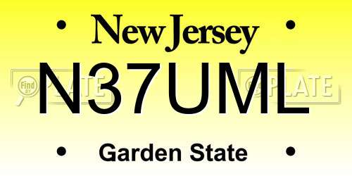N37UML New Jersey License Plate