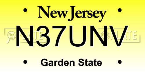 N37UNV New Jersey License Plate