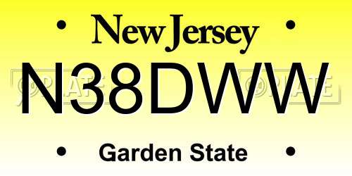 N38DWW New Jersey License Plate