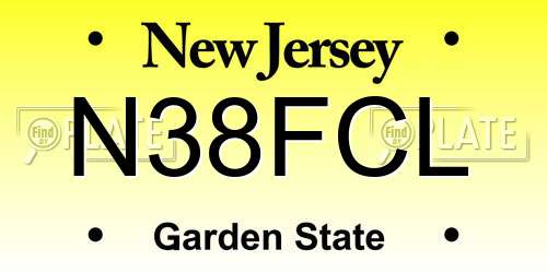 N38FCL New Jersey License Plate