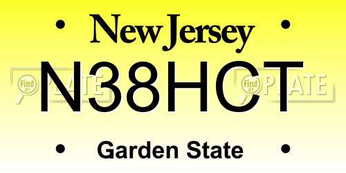 N38HCT New Jersey License Plate