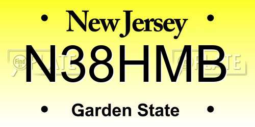 N38HMB New Jersey License Plate