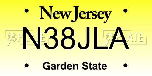 N38JLA New Jersey License Plate