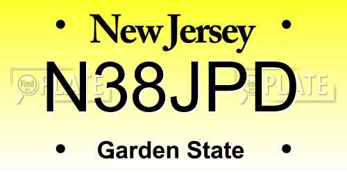 N38JPD New Jersey License Plate
