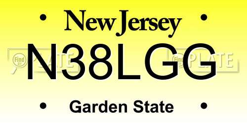 N38LGG New Jersey License Plate