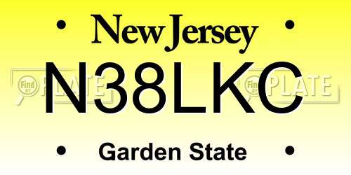 N38LKC New Jersey License Plate