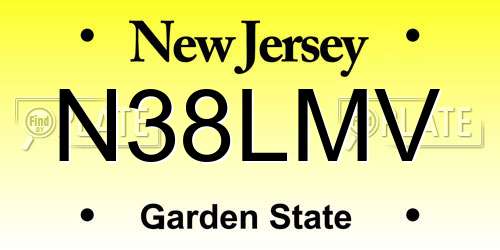N38LMV New Jersey License Plate