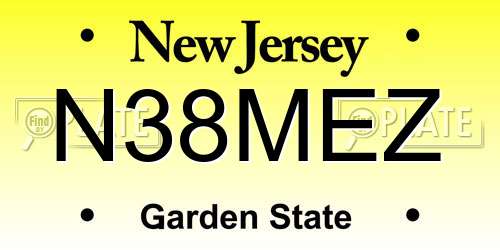 N38MEZ New Jersey License Plate