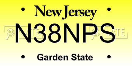 N38NPS New Jersey License Plate
