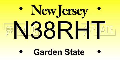 N38RHT New Jersey License Plate