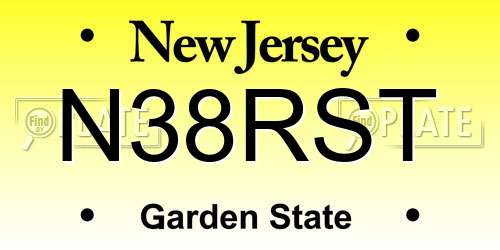 N38RST New Jersey License Plate