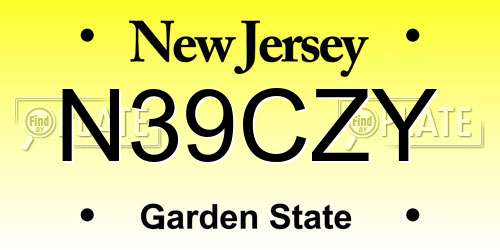 N39CZY New Jersey License Plate