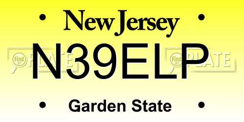 N39ELP New Jersey License Plate