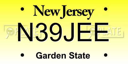 N39JEE New Jersey License Plate