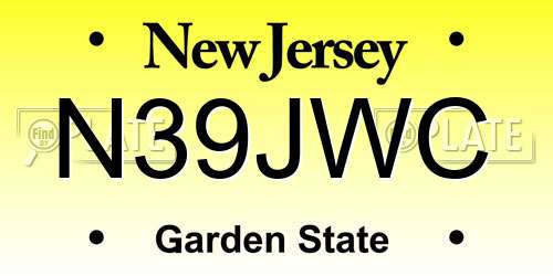 N39JWC New Jersey License Plate
