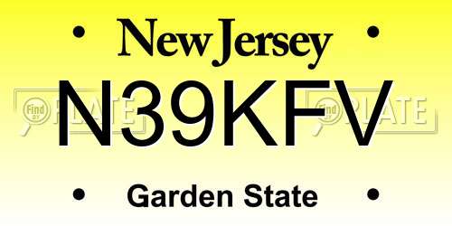 N39KFV New Jersey License Plate