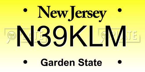 N39KLM New Jersey License Plate