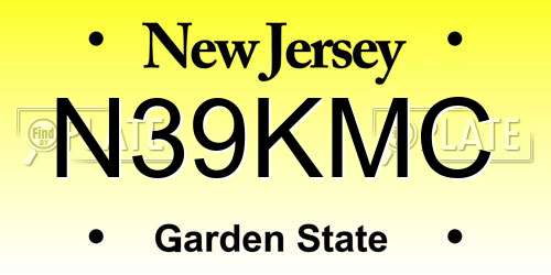 N39KMC New Jersey License Plate